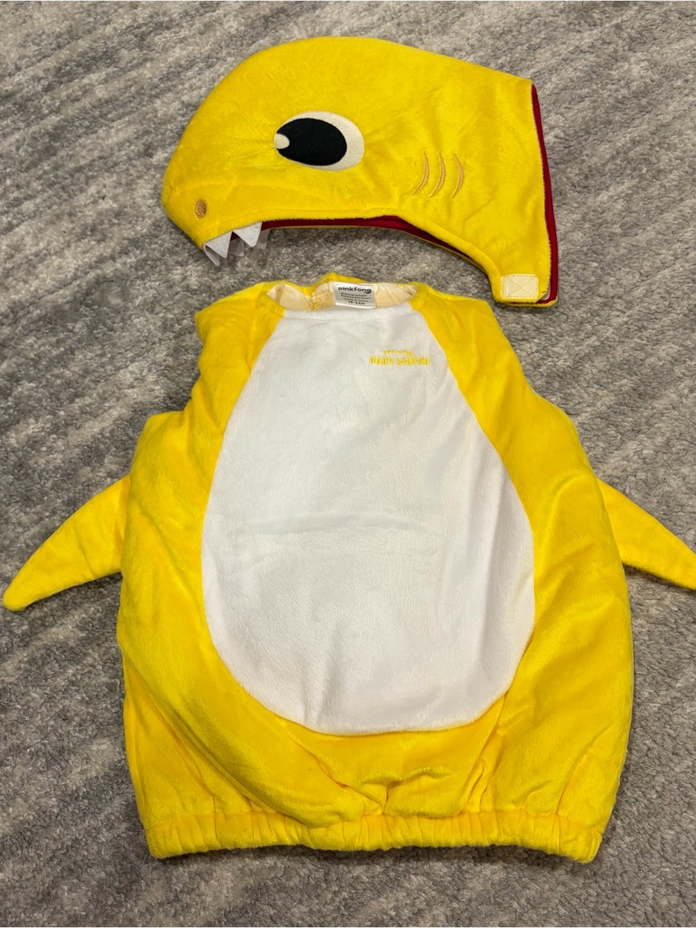 Yellow Shark Kids Halloween Costume - Plush Two-Piece Set